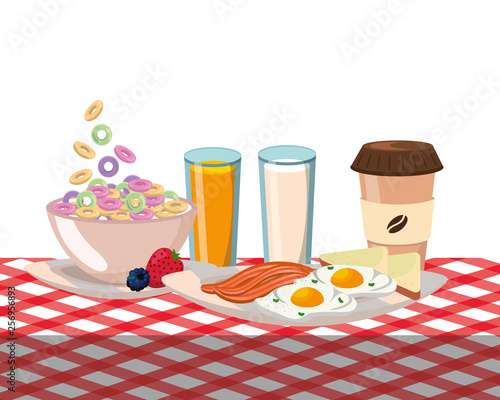 delicious tasty breakfast cartoon