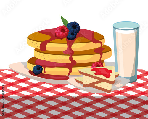 delicious tasty breakfast cartoon