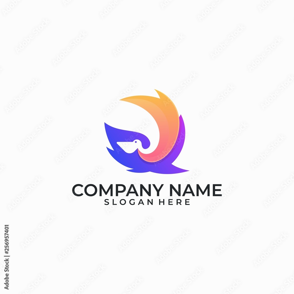 Pelican illustration vector Design template Pelican illustration vector Design template