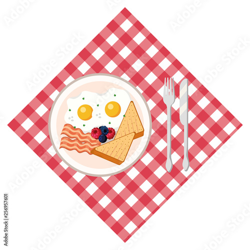 delicious tasty breakfast cartoon