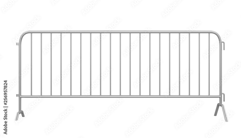 Metal Crowd Barrier Isolated Metal Crowd Barrier Isolated