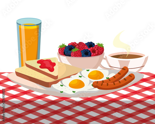 delicious tasty breakfast cartoon