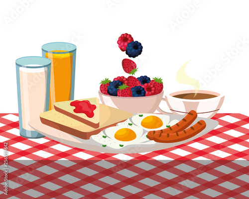 delicious tasty breakfast cartoon