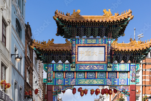 LONDON, UK - MARCH 11 : View of Chinatown in Soho London on March 11, 2019