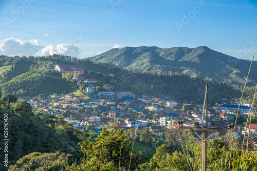 Doi Wawee large village inside the hill in northern of Thailand Chiang Rai province.