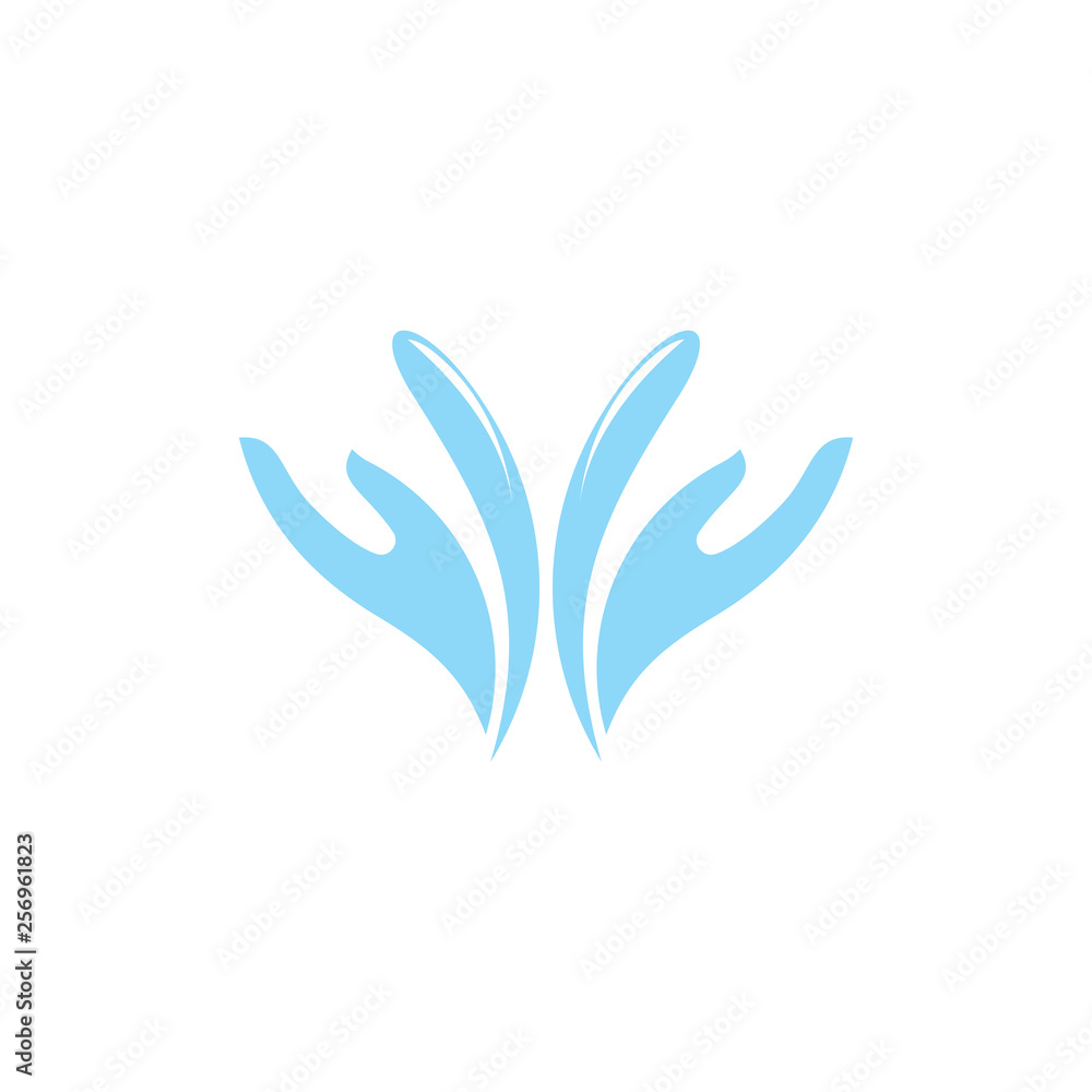 water hand care design logo vector