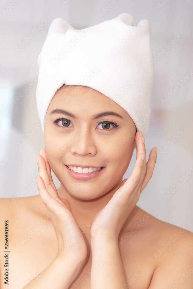 Beautiful Young Woman with Clean Fresh Skin . Facial treatment . Beauty skin famale face Beautiful Young Woman with Clean Fresh Skin . Facial treatment . Beauty skin famale face