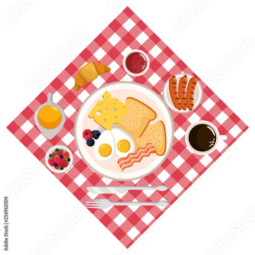 delicious tasty breakfast cartoon
