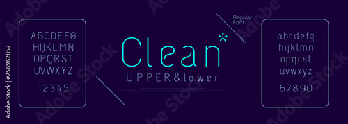 Abstract rounded thin line font minimal alphabet. modern fonts and numbers. Typography round urban typeface. vector illustration