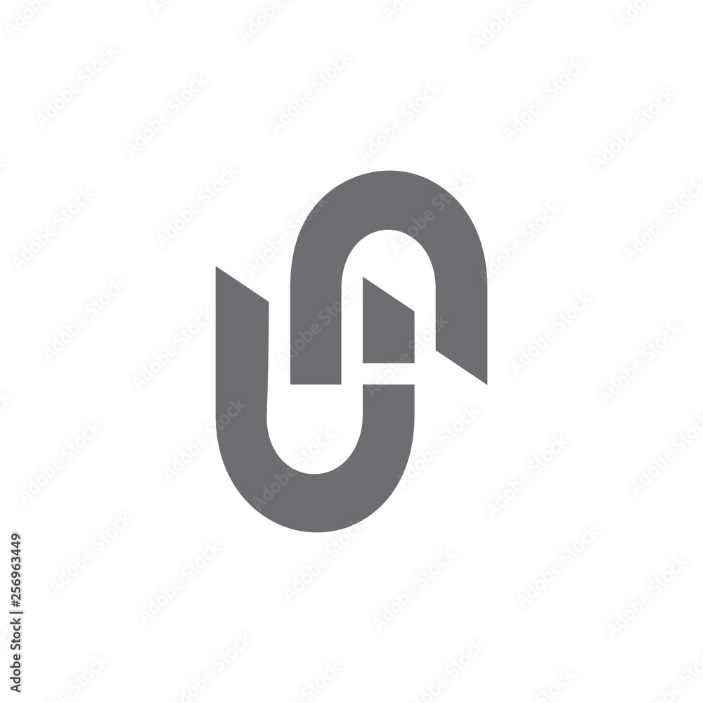 abstract letter nu simple geometric line logo vector abstract letter nu simple geometric line logo vector