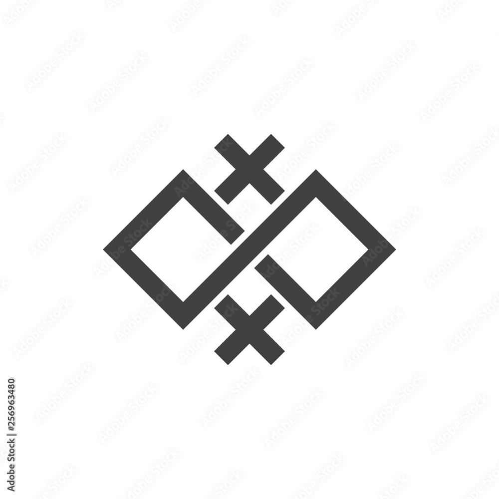 Obraz premium cross x infinity line simple geometric logo vector