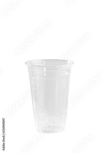 Plastic cup isolated on white background with clipping path