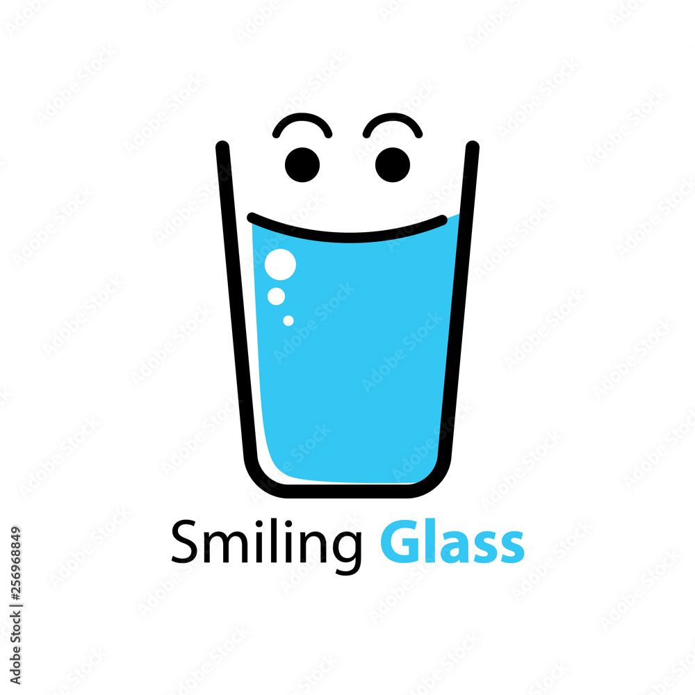 The Smiling Glass Filled with Water - Logo vector The Smiling Glass Filled with Water - Logo vector