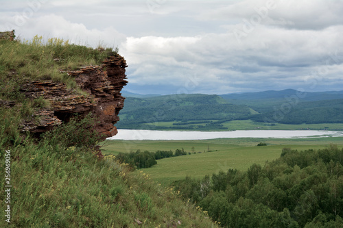 Landscape lake Maloie Sharypovo district, Krasnoyarsk region, Russia photo