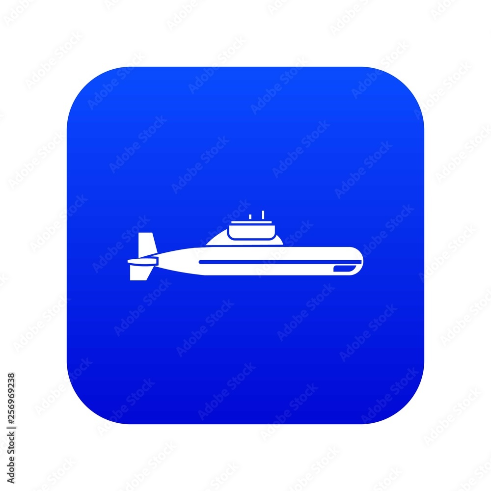 Submarine icon digital blue for any design isolated on white vector illustration Submarine icon digital blue for any design isolated on white vector illustration