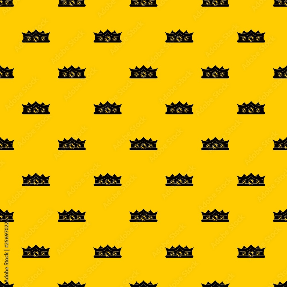 King crown pattern seamless vector repeat geometric yellow for any design