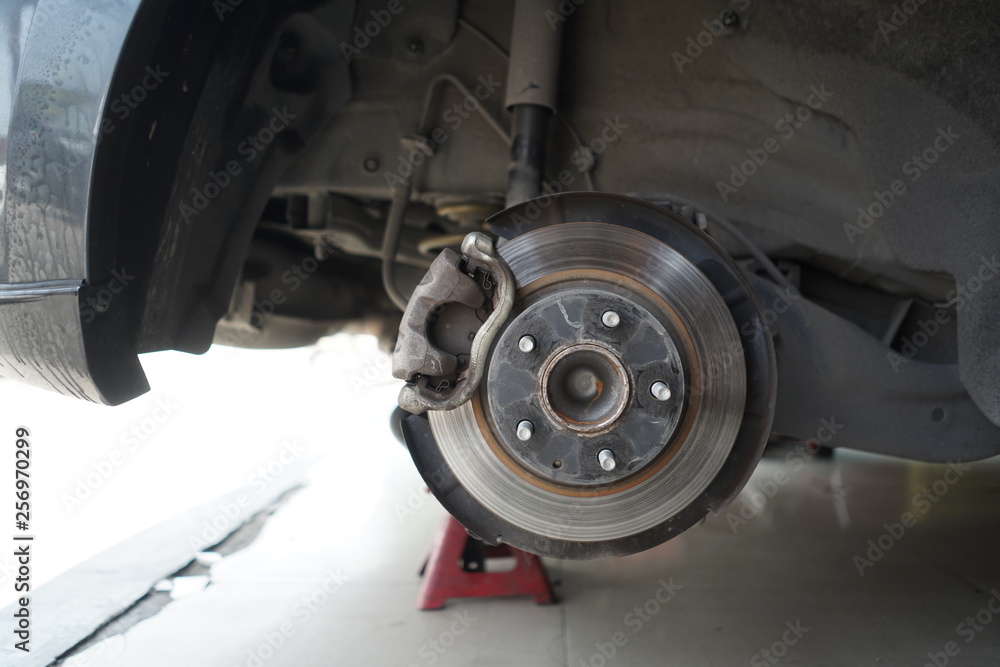 Car's disc brake detail