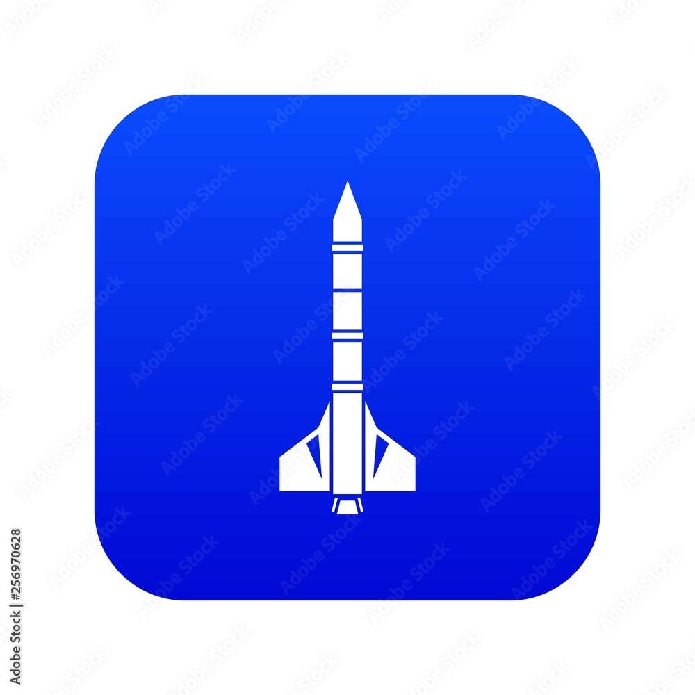 Atomic rocket icon digital blue for any design isolated on white vector illustration