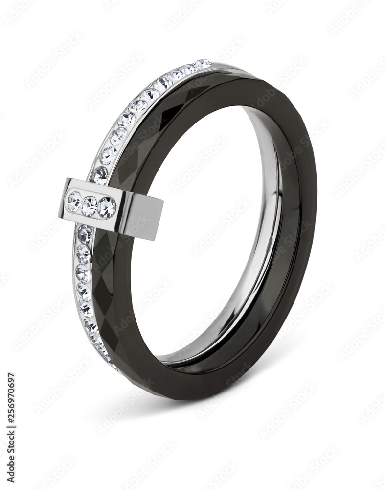 jewelry ring with diamonds isolated on white, clipping path jewelry ring with diamonds isolated on white, clipping path