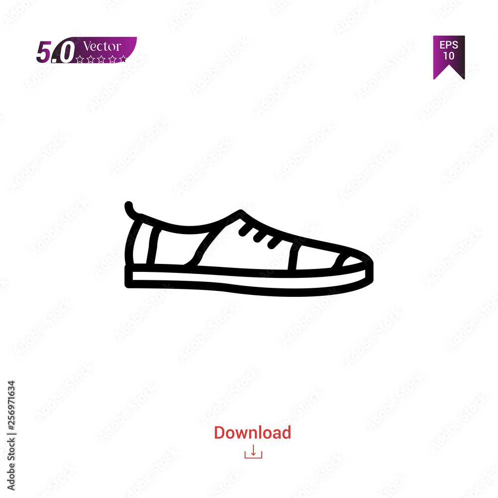 Outline SHOE icon. shoe icon vector isolated on white background. man-footwear. Graphic design, mobile application,professions icons 2019 year, user interface. Editable stroke. EPS10 format Outline SHOE icon. shoe icon vector isolated on white background. man-footwear. Graphic design, mobile application,professions icons 2019 year, user interface. Editable stroke. EPS10 format