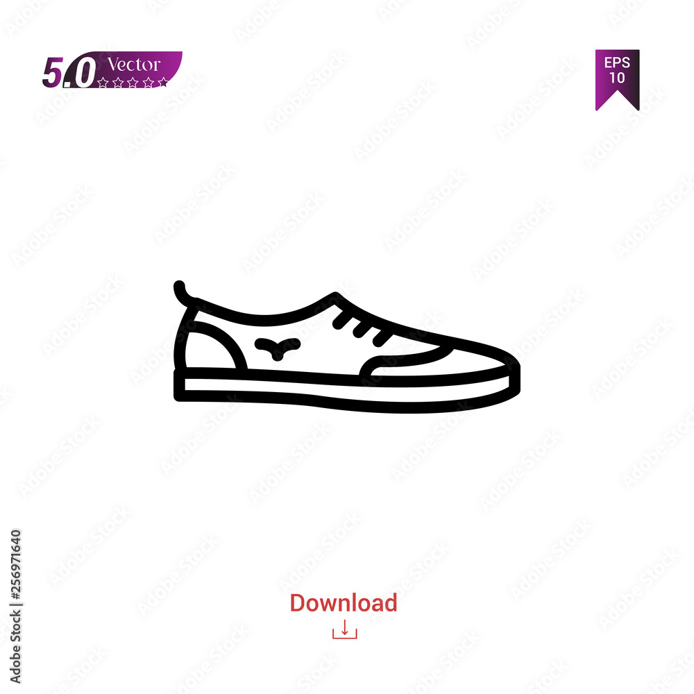 Outline SHOE icon. shoe icon vector isolated on white background. man-footwear. Graphic design, mobile application,professions icons 2019 year, user interface. Editable stroke. EPS10 format Outline SHOE icon. shoe icon vector isolated on white background. man-footwear. Graphic design, mobile application,professions icons 2019 year, user interface. Editable stroke. EPS10 format