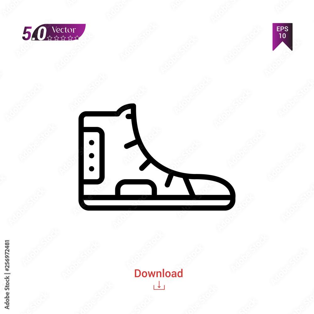Outline SNEAKERS icon. sneakers icon vector isolated on white background. man-footwear. Graphic design, mobile application,professions icons 2019 year, user interface. Editable stroke. EPS10 format Outline SNEAKERS icon. sneakers icon vector isolated on white background. man-footwear. Graphic design, mobile application,professions icons 2019 year, user interface. Editable stroke. EPS10 format