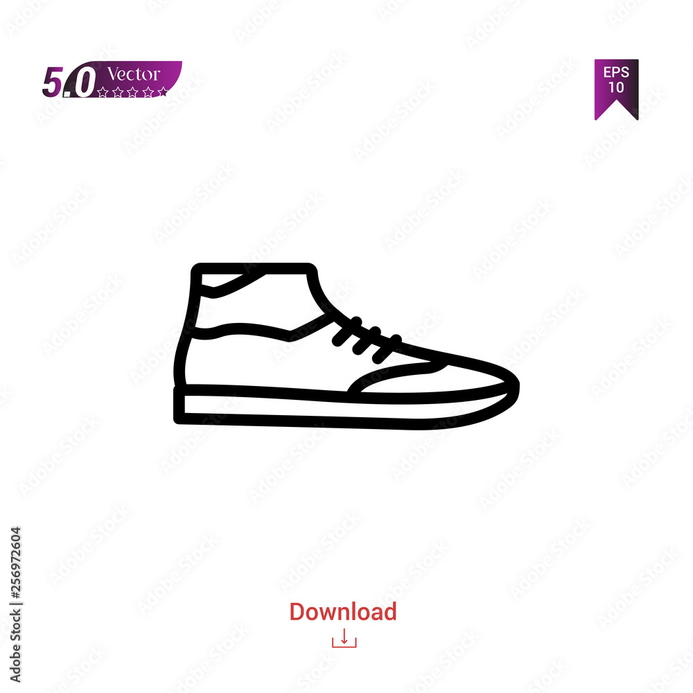 SNEAKERS icon. sneakers icon vector isolated on white background. man-footwear. Graphic design, mobile application,professions icons 2019 year, user interface. Editable stroke. EPS10 format SNEAKERS icon. sneakers icon vector isolated on white background. man-footwear. Graphic design, mobile application,professions icons 2019 year, user interface. Editable stroke. EPS10 format