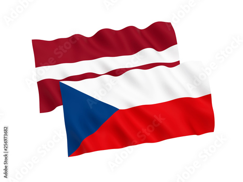 Free Download Flags of Czech Republic and Latvia on a white background - GFXLoad