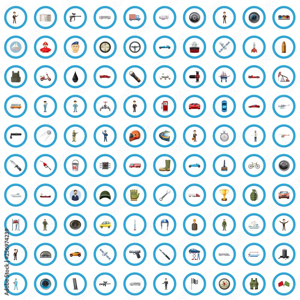 100 manmade icons set in cartoon style for any design vector illustration 100 manmade icons set in cartoon style for any design vector illustration