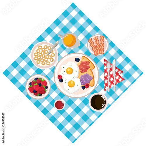 delicious tasty breakfast cartoon