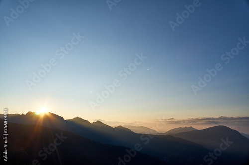 Sunrise on Cima d Asta group mountains  Trentino  Italy    