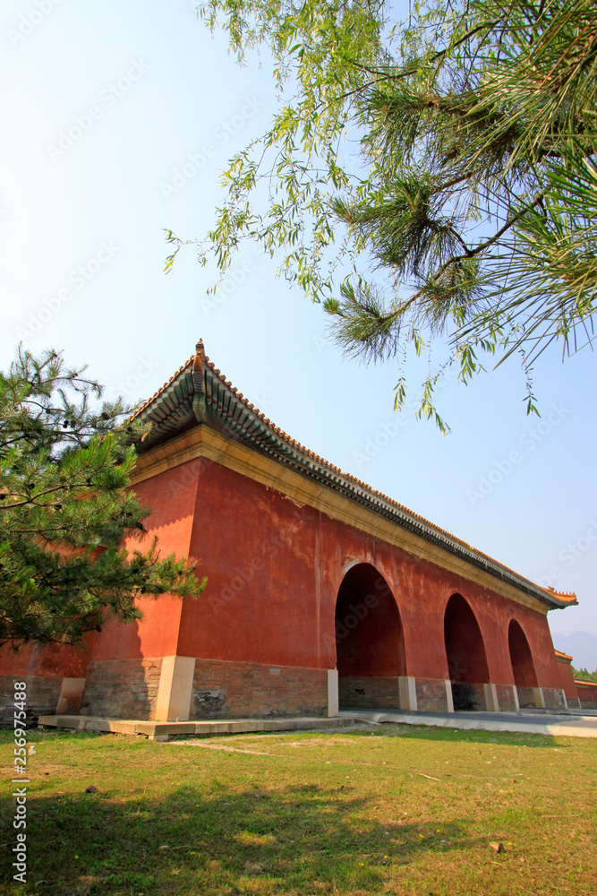 grand palace gate, Chinese ancient architectural landscape in Eastern Royal Tombs of the Qing Dynasty，China