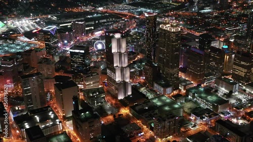 Aerial of Downtown Atlanta, Georgia at Night photo