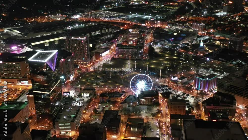 Aerial of Downtown Atlanta, Georgia at Night Aerial of Downtown Atlanta, Georgia at Night