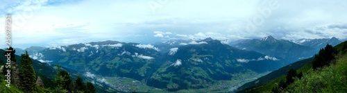 Austrian Alps-panoramic outlook on Alps from Zillertaler road