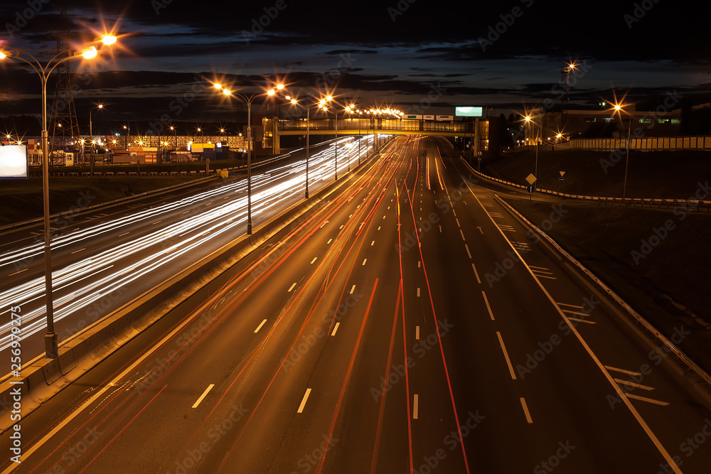 Fototapeta premium night wide highway
