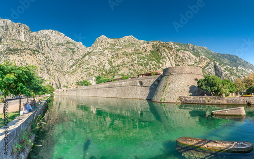 Fototapeta Naklejka Na Ścianę i Meble -  Bastion Riva in Kotor Old Town, Montenegro