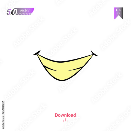 Outline black Cartoon-mouths. Idea icon vector isolated on white background. Graphic design, mobile application, icons 2019 year, user interface. Editable stroke. EPS 10 format