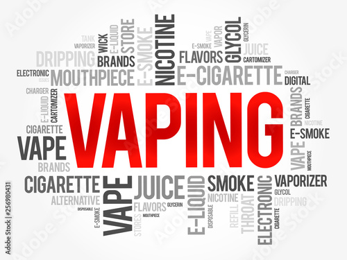 Vaping word cloud collage, concept background