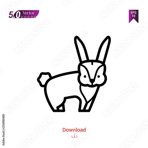 Outline rabbit icon. rabbit icon vector isolated on white background. forest-animals. Graphic design, mobile application, icons 2019 year, user interface. Editable stroke. EPS10 format