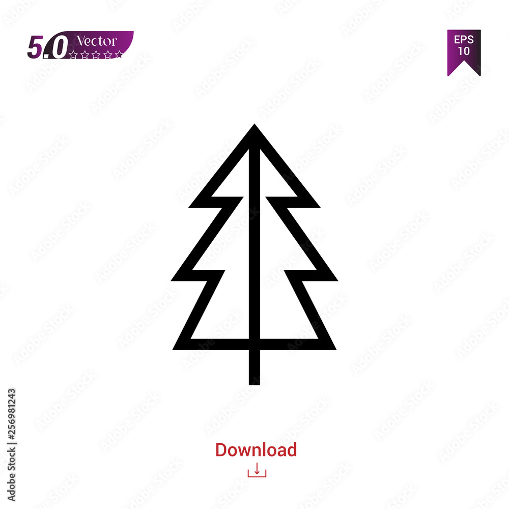 Outline pine icon. pine icon vector isolated on white background.adventure . Graphic design, mobile application,icons 2019 year, user interface. Editable stroke. EPS10 format