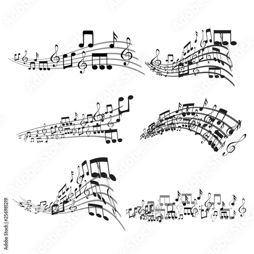 Set of Colorful Musical Notes Illustration