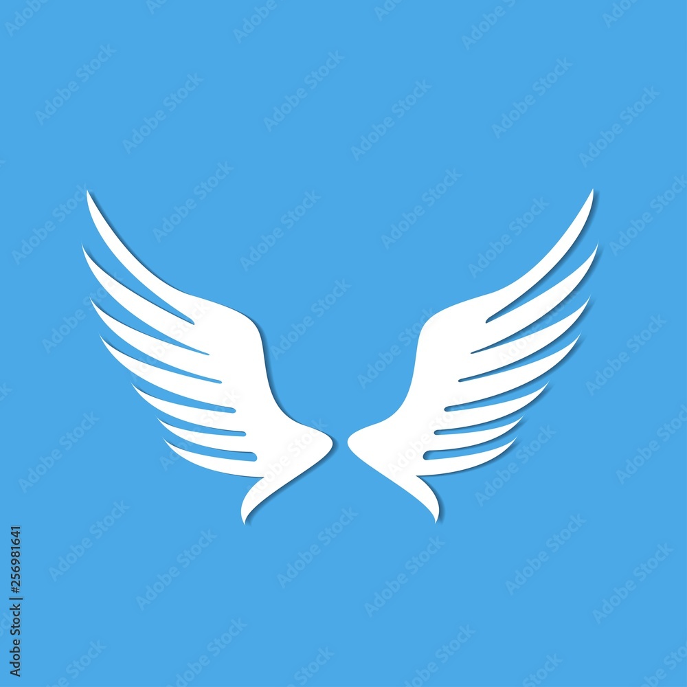 Obraz premium angel wings blue background