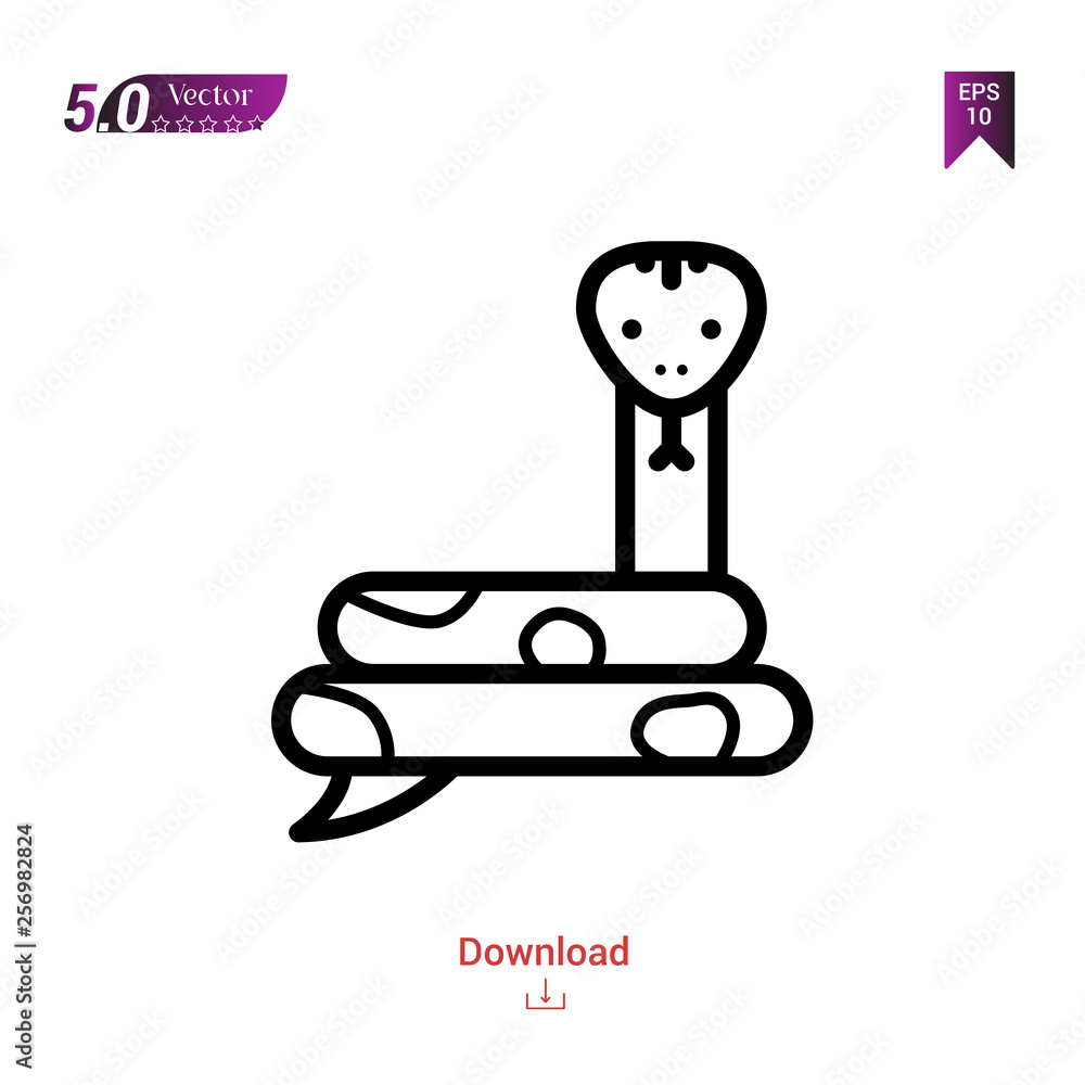 Outline snake icon. snake icon vector isolated on white background. forest-animals. Graphic design, mobile application, icons 2019 year, user interface. Editable stroke. EPS10 format Outline snake icon. snake icon vector isolated on white background. forest-animals. Graphic design, mobile application, icons 2019 year, user interface. Editable stroke. EPS10 format