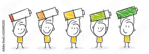 Strichfiguren / Strichmännchen: Batterie, Smiley, Bewertung. (Nr. 362)	