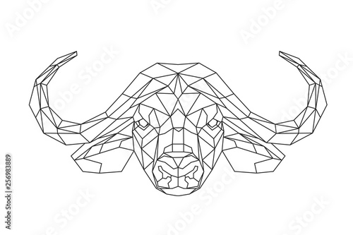 Buffalo stylized triangle polygonal model