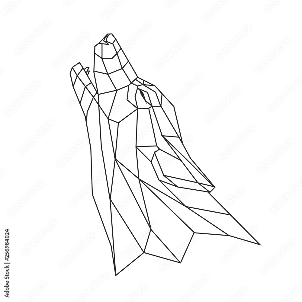 Wolf stylized triangle polygonal model Wolf stylized triangle polygonal model
