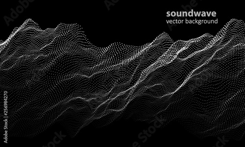 Abstract music  background color. Equalizer audio wave with dots. Music equalizer vector concept.