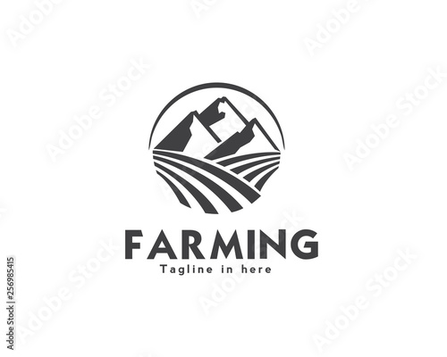 farming mountain logo design inspiration