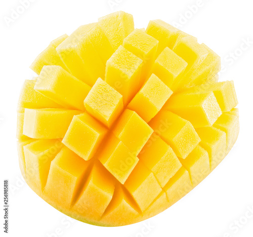 mango slices isolated on a white background